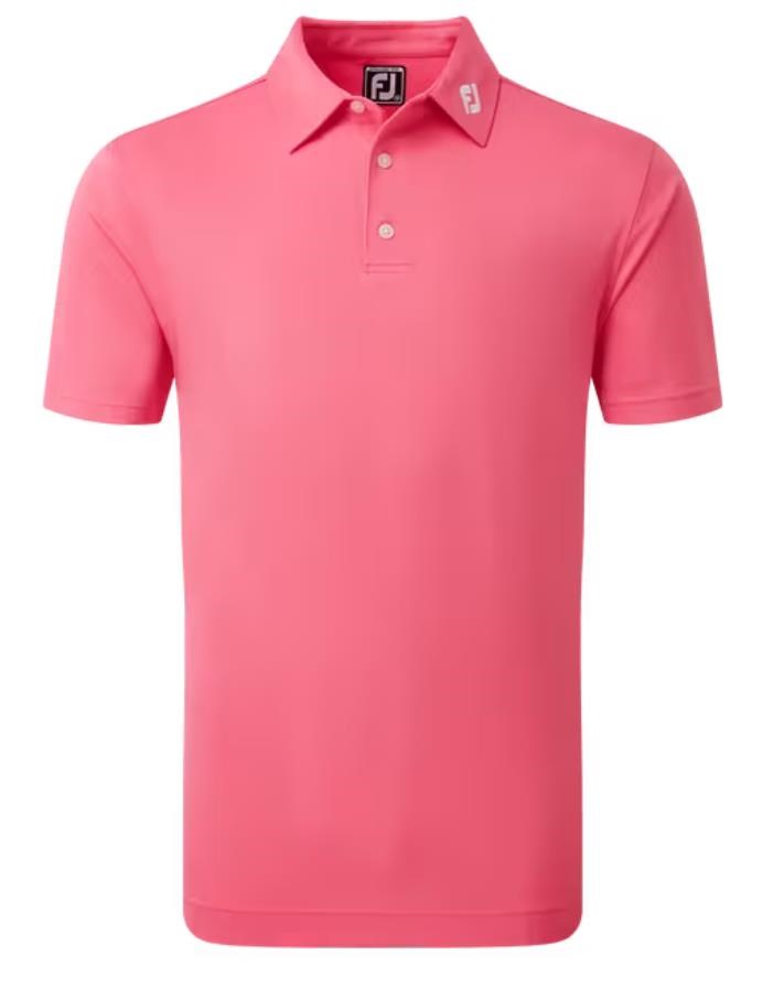 FootJoy Stretch Pique Solid Colour Athletic Fit Herren Poloshirt, watermelon