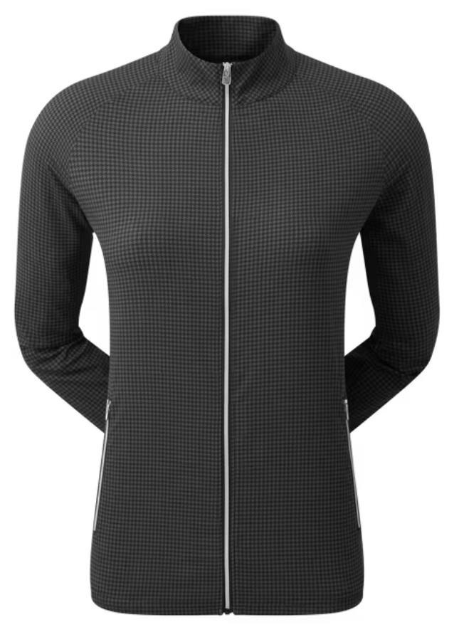 FootJoy Houndstooth Print Woven Damen Sweatshirt, schwarz