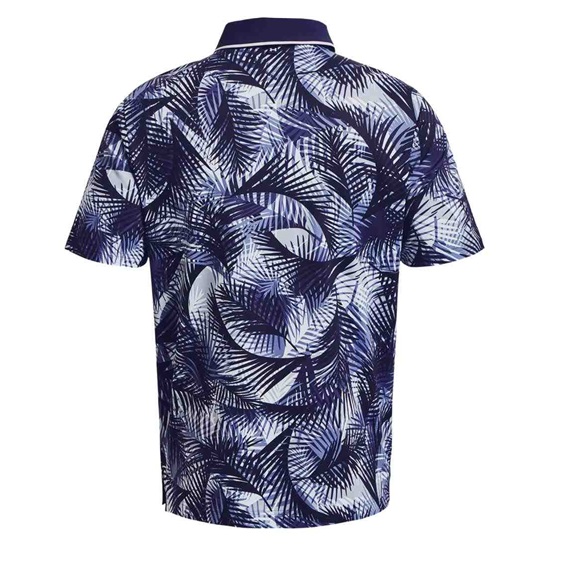 Under Armour Iso-Chill Print Palm Herren Poloshirt, dunkelblau
