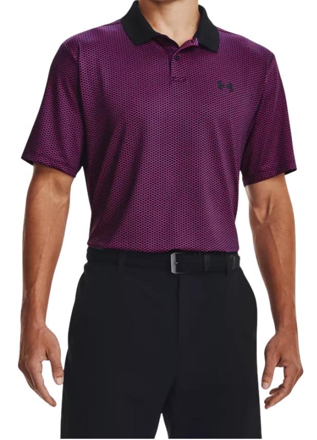 Under Armour Performance 3.0 Printed Herren Poloshirt, schwarz/rosa
