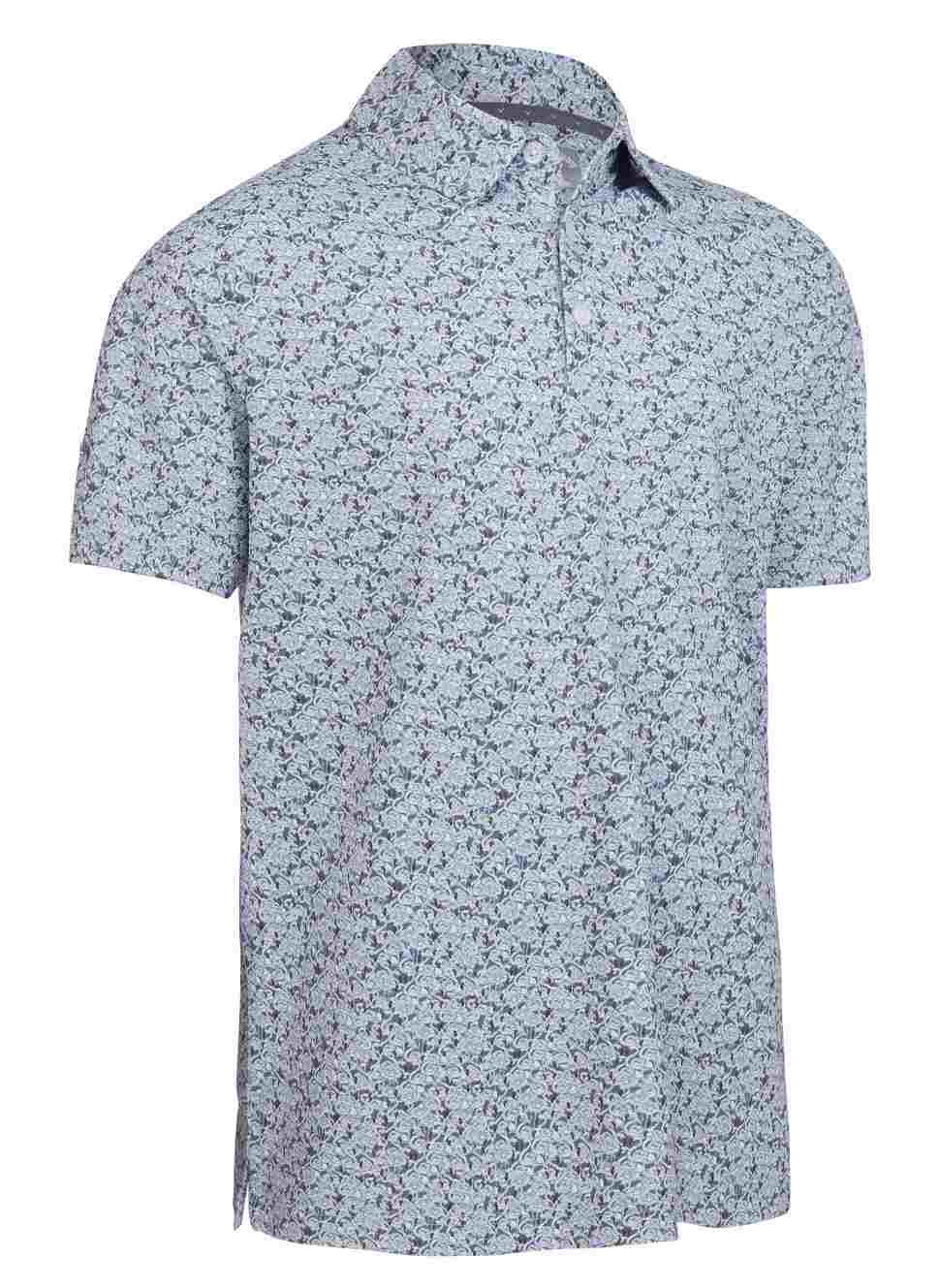 Callaway Allover Flamingo Print Herren Poloshirt, weiss