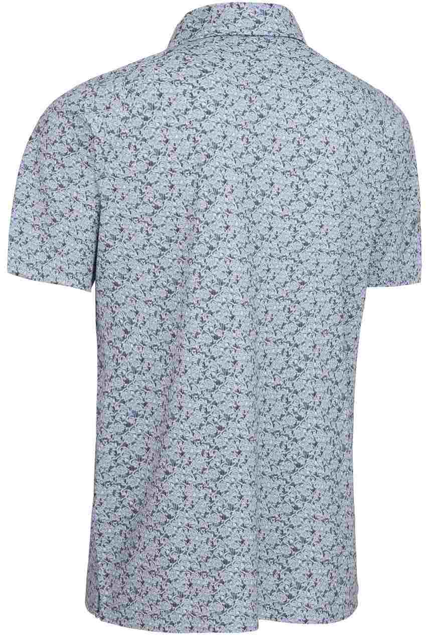 Callaway Allover Flamingo Print Herren Poloshirt, weiss