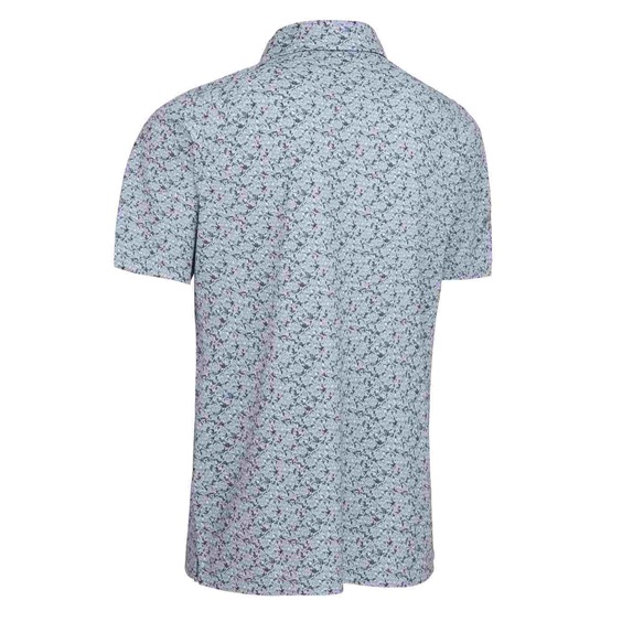 Callaway Allover Flamingo Print Herren Poloshirt, weiss