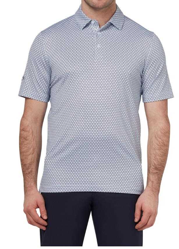 Callaway Trademark Ombre Chev Print Herren Poloshirt, weiss