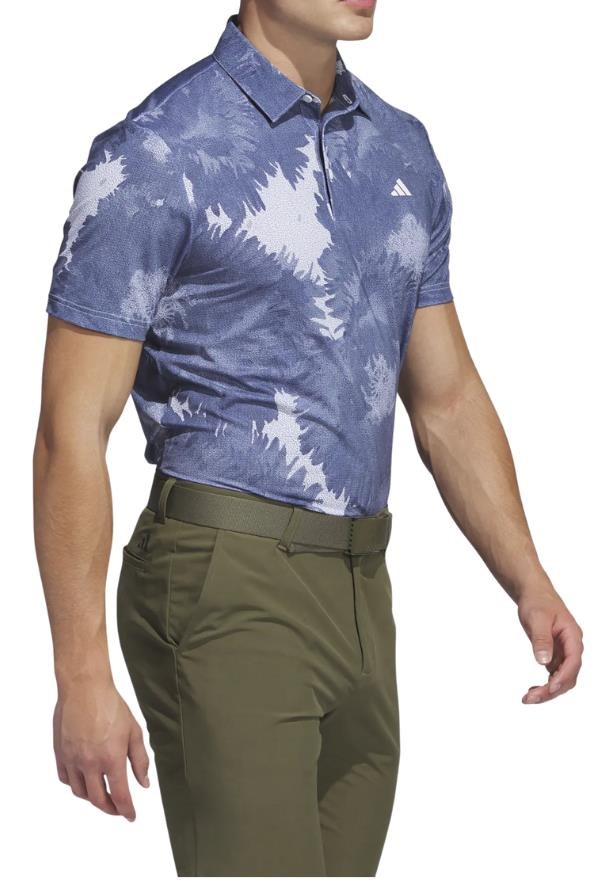Adidas Key Print Herren Poloshirt, weiss/duneklblau