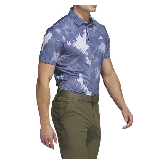 Adidas Key Print Herren Poloshirt, weiss/duneklblau