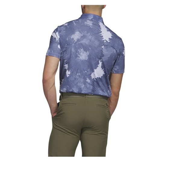 Adidas Key Print Herren Poloshirt, weiss/duneklblau