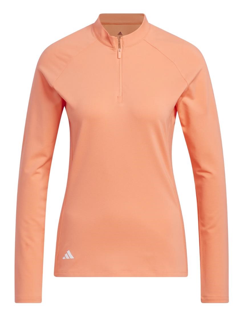 Adidas Solid Quarter Zip Long Sleeve Damen Sweatshirt, coral fusion