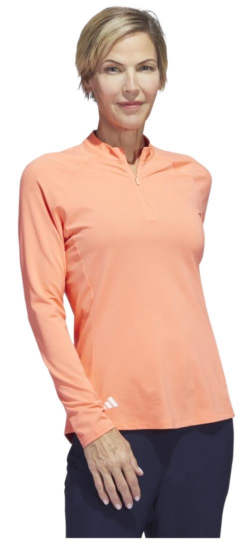 Adidas Solid Quarter Zip Long Sleeve Damen Sweatshirt, coral fusion