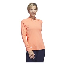 Adidas Solid Quarter Zip Long Sleeve Damen Sweatshirt, coral fusion