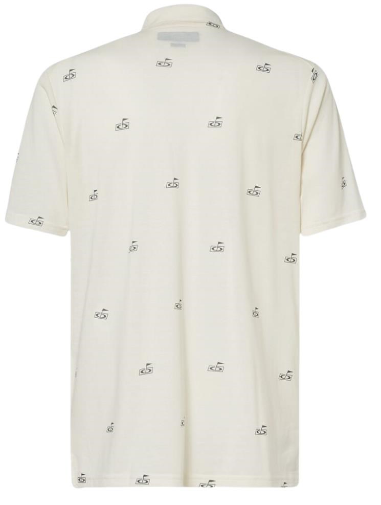 Oakley Golf Flag Pattern Herren Poloshirt, arctic white