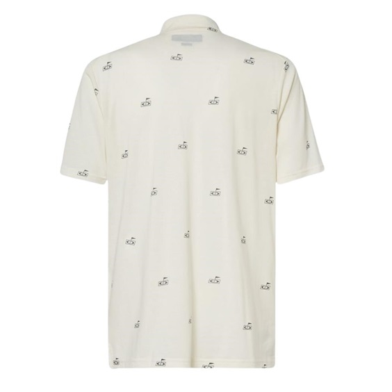 Oakley Golf Flag Pattern Herren Poloshirt, arctic white