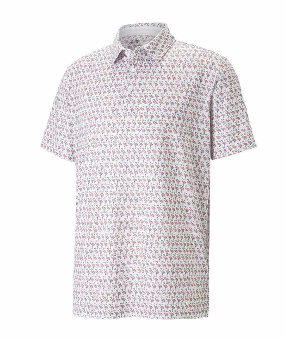 Puma Mattr Flamingo Herren Poloshirt, weiss/rosa