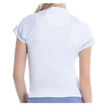 Lucky in Love Stripe Damen Poloshirt, weiss