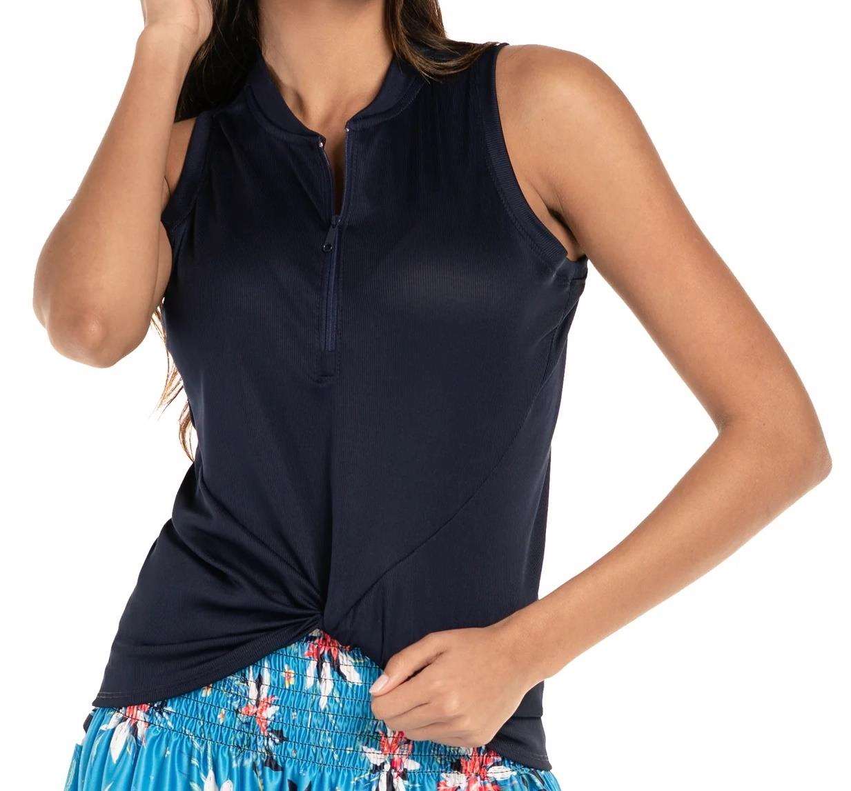 Lucky in Love Twist It Up Damen Poloshirt, dunkelblau