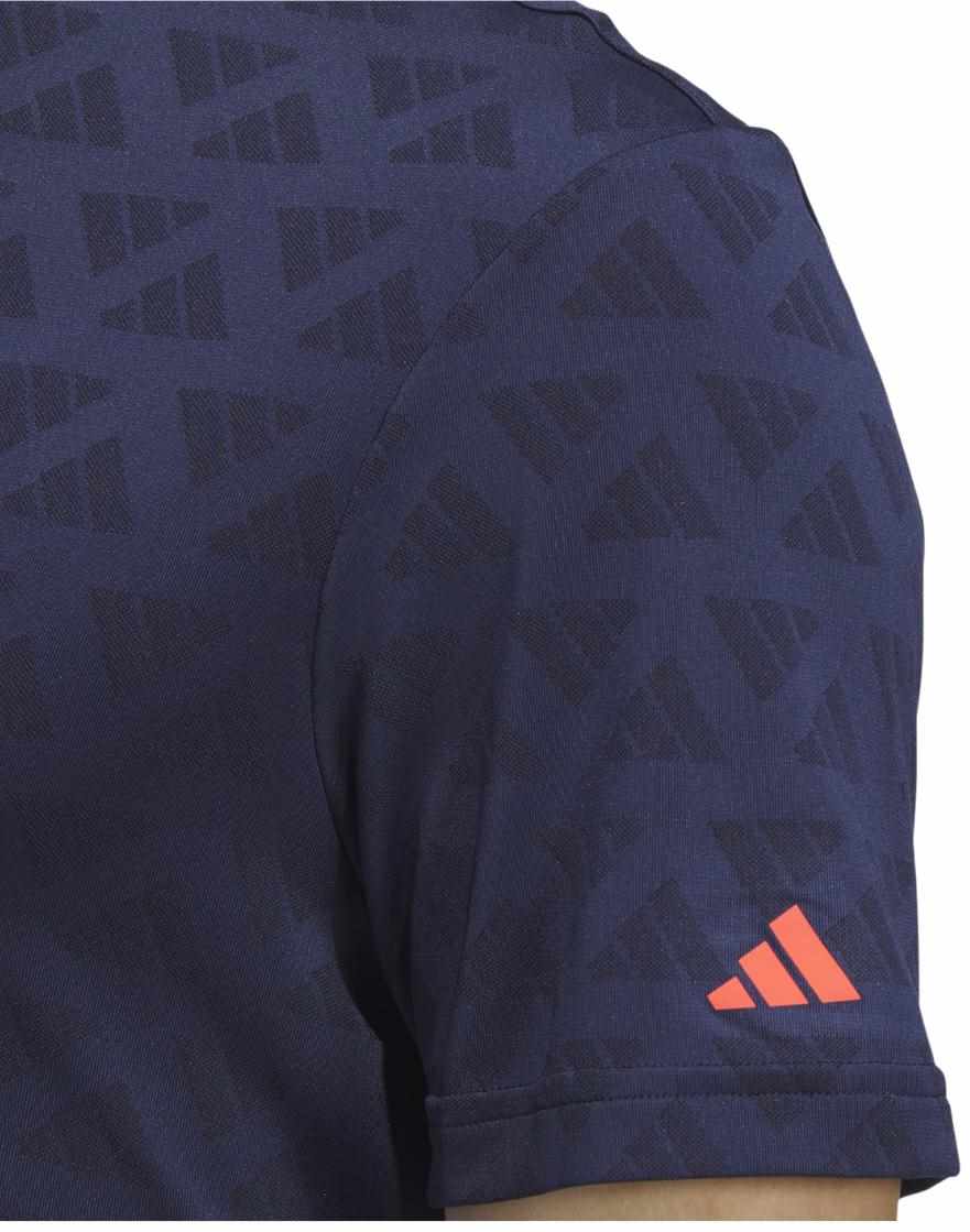 Adidas Adi Jacquard Herren Poloshirt, schwarz/dunkelblau