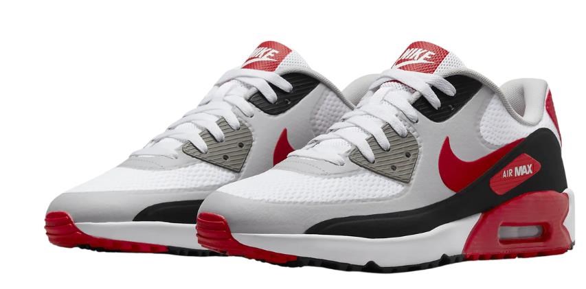 Nike Air Max 90G Unisex Golfschuhe, weiss/rot