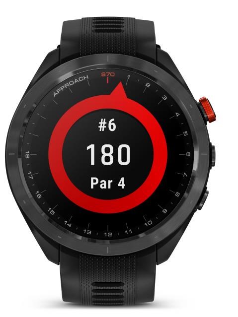 Garmin Approach S70 47mm GPS-Uhr, schwarze Keramiklünette / schwarzes Silikonarmband