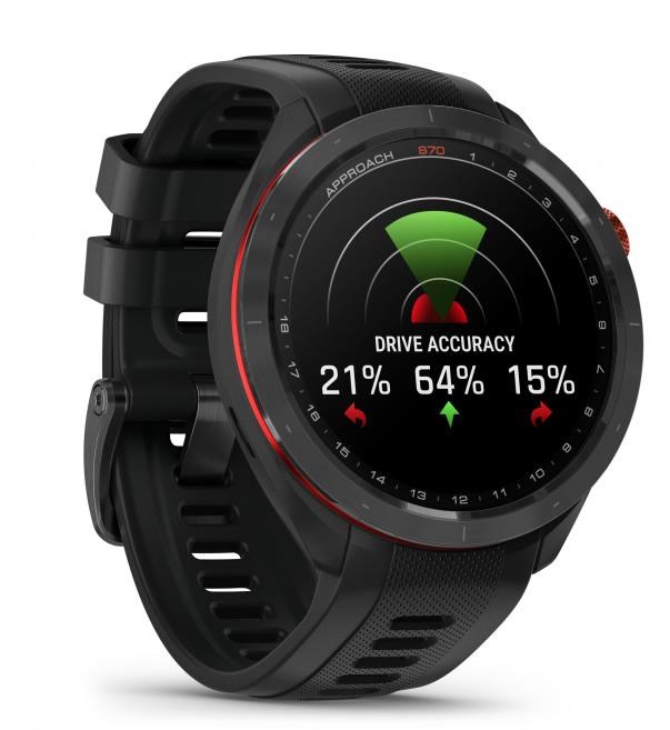 Garmin Approach S70 47mm GPS-Uhr, schwarze Keramiklünette / schwarzes Silikonarmband