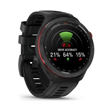 Garmin Approach S70 47mm GPS-Uhr, schwarze Keramiklünette / schwarzes Silikonarmband