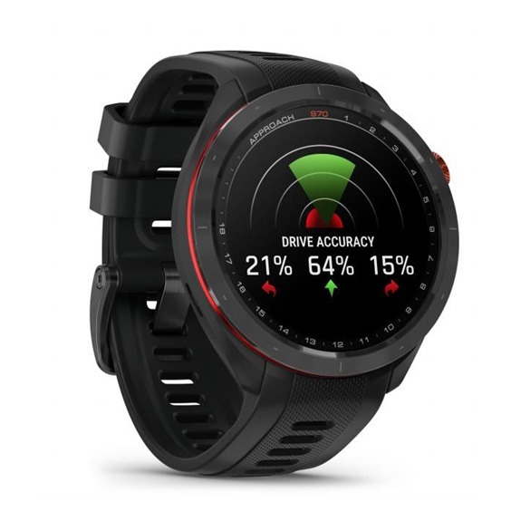 Garmin Approach S70 47mm GPS-Uhr, schwarze Keramiklünette / schwarzes Silikonarmband
