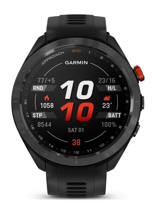 Garmin Approach S70 47mm GPS-Uhr, schwarze Keramiklünette / schwarzes Silikonarmband