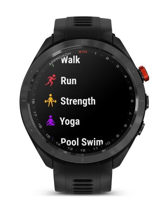 Garmin Approach S70 47mm GPS-Uhr, schwarze Keramiklünette / schwarzes Silikonarmband