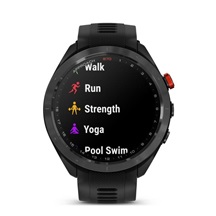 Garmin Approach S70 47mm GPS-Uhr, schwarze Keramiklünette / schwarzes Silikonarmband