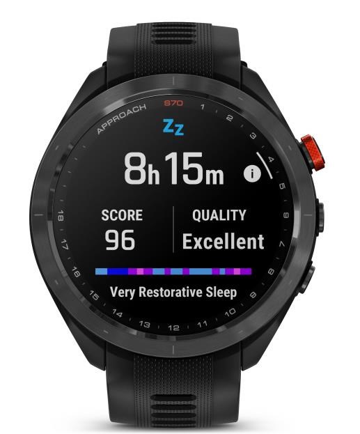 Garmin Approach S70 47mm GPS-Uhr, schwarze Keramiklünette / schwarzes Silikonarmband