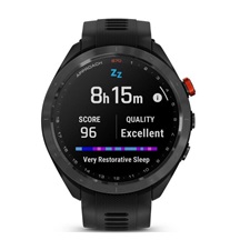 Garmin Approach S70 47mm GPS-Uhr, schwarze Keramiklünette / schwarzes Silikonarmband