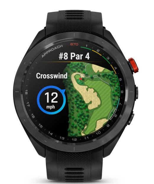 Garmin Approach S70 47mm GPS-Uhr, schwarze Keramiklünette / schwarzes Silikonarmband