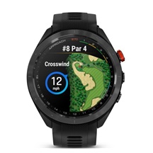 Garmin Approach S70 47mm GPS-Uhr, schwarze Keramiklünette / schwarzes Silikonarmband