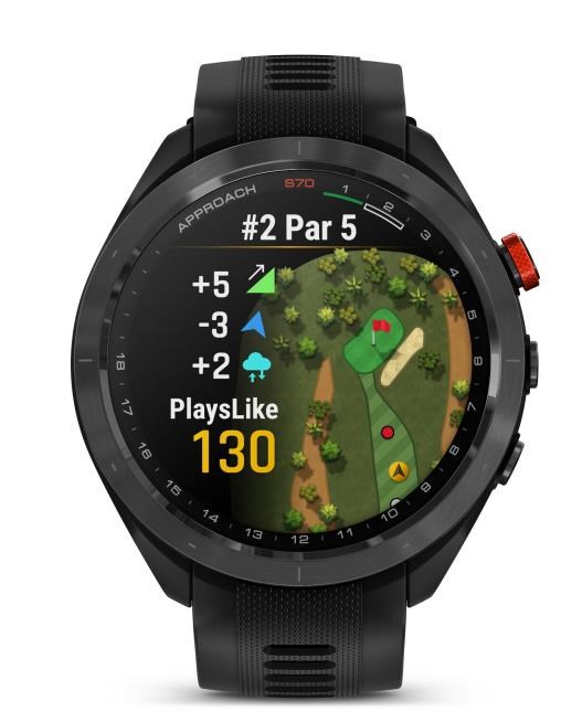 Garmin Approach S70 47mm GPS-Uhr, schwarze Keramiklünette / schwarzes Silikonarmband