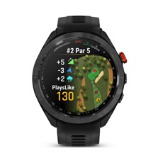 Garmin Approach S70 47mm GPS-Uhr, schwarze Keramiklünette / schwarzes Silikonarmband