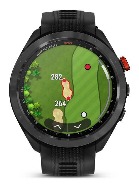 Garmin Approach S70 47mm GPS-Uhr, schwarze Keramiklünette / schwarzes Silikonarmband