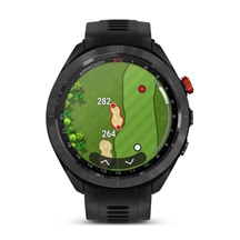 Garmin Approach S70 47mm GPS-Uhr, schwarze Keramiklünette / schwarzes Silikonarmband