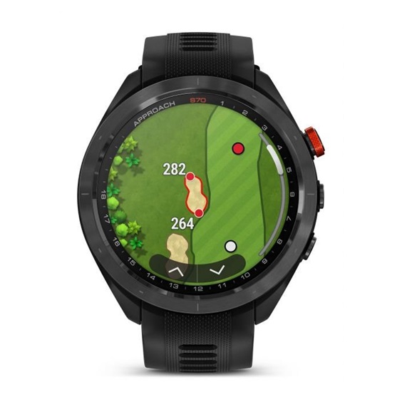 Garmin Approach S70 47mm GPS-Uhr, schwarze Keramiklünette / schwarzes Silikonarmband
