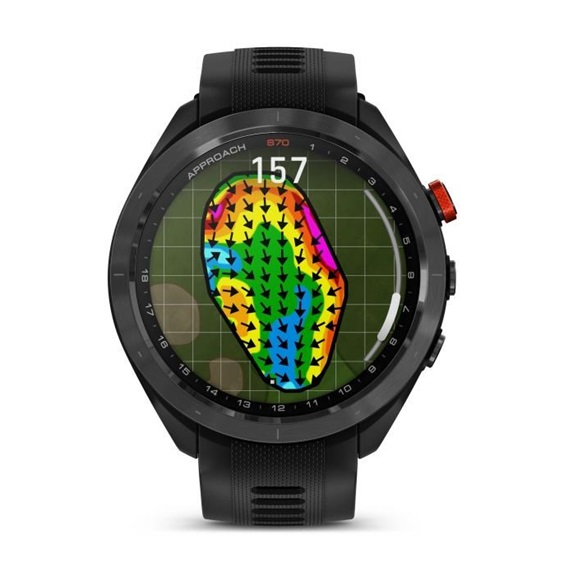 Garmin Approach S70 47mm GPS-Uhr, schwarze Keramiklünette / schwarzes Silikonarmband