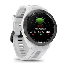 Garmin Approach S70 42mm GPS-Uhr, schwarze Keramiklünette / weißes Silikonarmband
