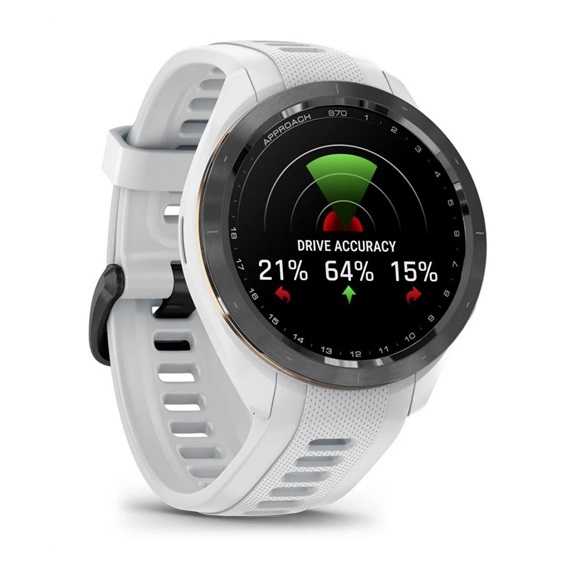 Garmin Approach S70 42mm GPS-Uhr, schwarze Keramiklünette / weißes Silikonarmband