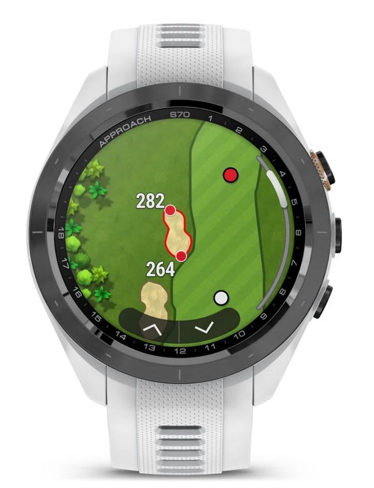 Garmin Approach S70 42mm GPS-Uhr, schwarze Keramiklünette / weißes Silikonarmband