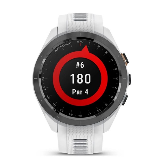 Garmin Approach S70 42mm GPS-Uhr, schwarze Keramiklünette / weißes Silikonarmband