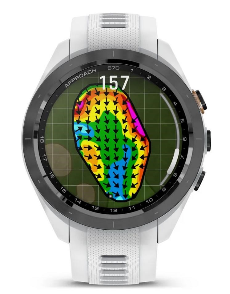 Garmin Approach S70 42mm GPS-Uhr, schwarze Keramiklünette / weißes Silikonarmband