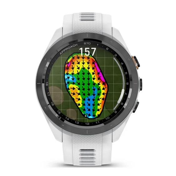 Garmin Approach S70 42mm GPS-Uhr, schwarze Keramiklünette / weißes Silikonarmband