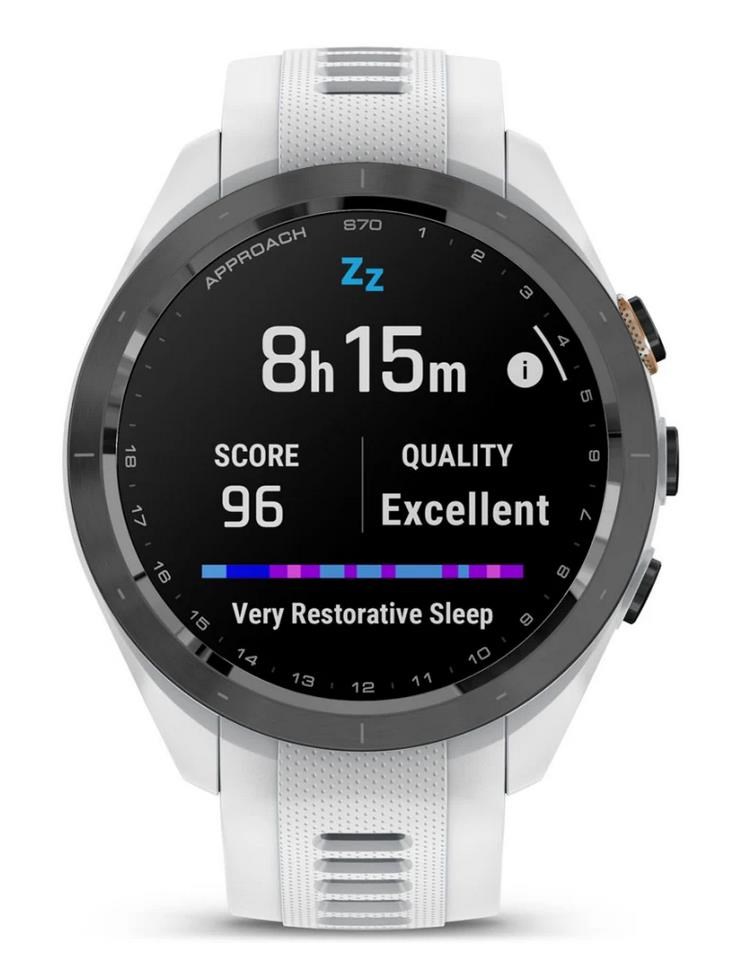 Garmin Approach S70 42mm GPS-Uhr, schwarze Keramiklünette / weißes Silikonarmband