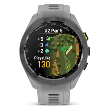 Garmin Approach S70 42 mm GPS-Uhr, Keramiklünette Schwarz/Silikonarmband Pulvergrau