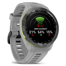 Garmin Approach S70 42 mm GPS-Uhr, Keramiklünette Schwarz/Silikonarmband Pulvergrau