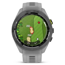 Garmin Approach S70 42 mm GPS-Uhr, Keramiklünette Schwarz/Silikonarmband Pulvergrau