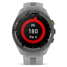 Garmin Approach S70 42 mm GPS-Uhr, Keramiklünette Schwarz/Silikonarmband Pulvergrau