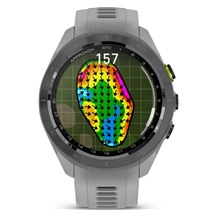 Garmin Approach S70 42 mm GPS-Uhr, Keramiklünette Schwarz/Silikonarmband Pulvergrau
